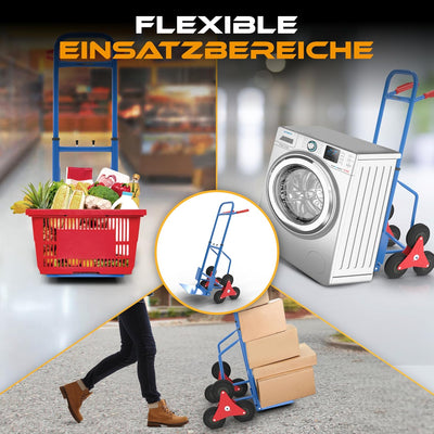MAXCRAFT Sackkarre Treppenkarre bis 150 kg klappbar Treppensackkarre Transportkarre Treppensteiger B