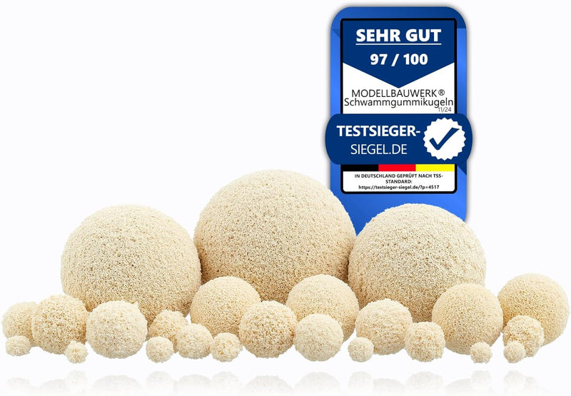 Modellbauwerk® Vielseitigkeit pur!- Schwammgummikugeln 6mm hell/Creme,100St. kreiere realistische un