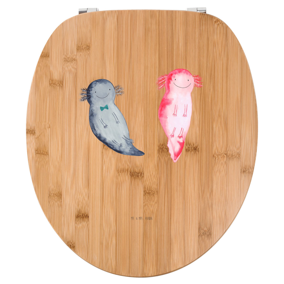 Mr. &amp; Mrs. Panda Motiv WC Sitz Axolotl Axel+Lotte - Geschenk, Toilettendeckel, WC-Sitz, grosse Liebe