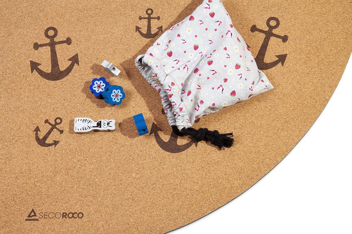 Spielmatte aus Kork. Schadstofffreie Krabbelmatte für Babys und Kinder. Anker rund, Anker Rund