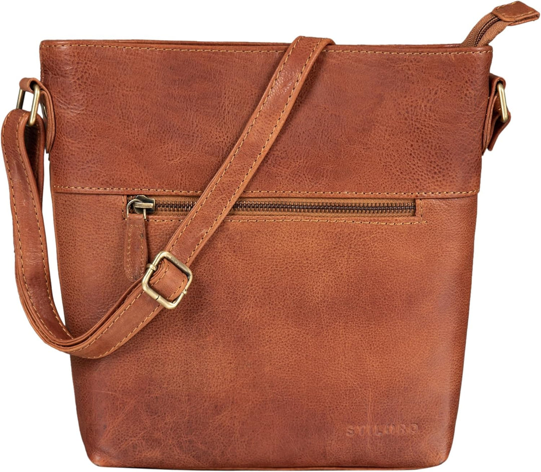 STILORD 'Jasmine' Ledertasche Damen Umhängetasche Handtasche Elegante Damentasche zum Umhängen Klein