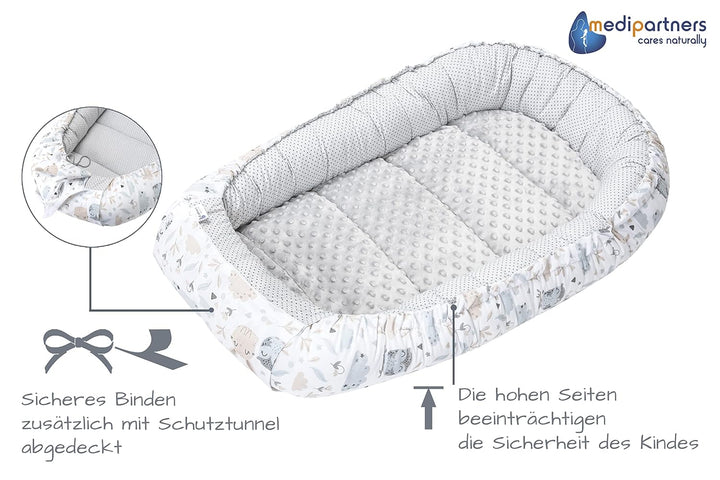 Medi Partners 5 teilig Babynestchen Set Babynest 100x60x15 herausnehmbarer Einsatz Bett Kuschelnest