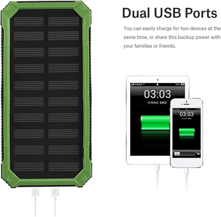 Solarladegerät Power Bank, 20000mAh Schnelles Aufladen Tragbar Doppeltes USB Solar Mobile Power Bank