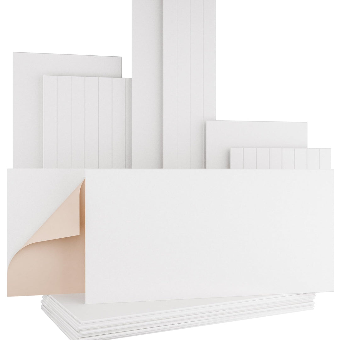 AKUSTIKO Akustikpaneele Selbstklebend 120x60cm - 4 Stück Weiss Akustik Wandpaneele Schallschutz &amp; Ra