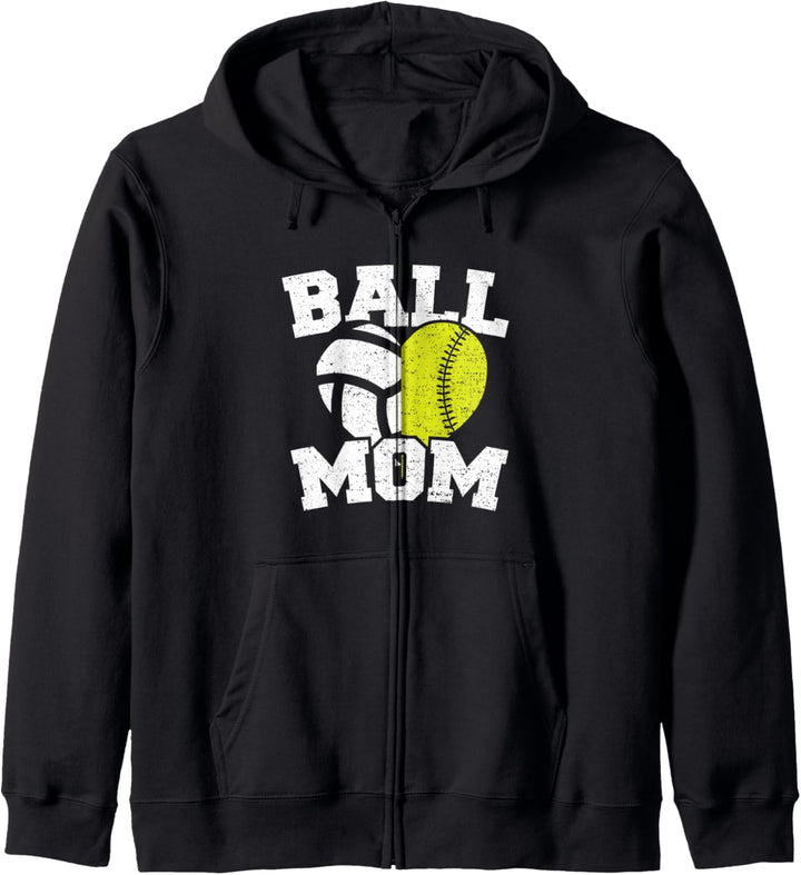 Mama: Ball Mom - Softball Sprüche Kapuzenjacke