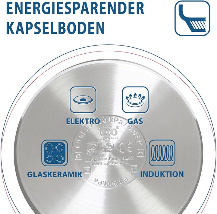 ELO 99388 Schnellkochtopf Praktika XS 2,7 Liter, 18