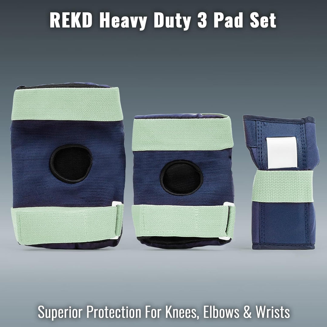 Rekd Heavy Duty Triple Pad Set Skateboard-Schutzset, Unisex, Erwachsene M Blau / Minzgrün, M Blau /