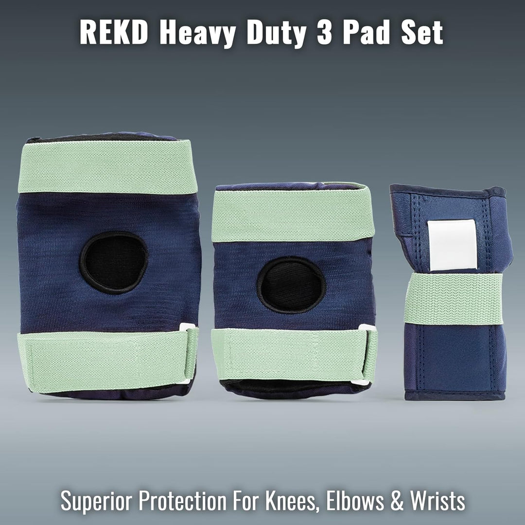 Rekd Heavy Duty Triple Pad Set Skateboard-Schutzset, Unisex, Erwachsene L Multicolor (Blue/Mint), L