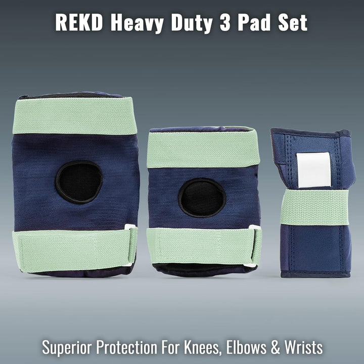 Rekd Heavy Duty Triple Pad Set Skateboard-Schutzset, Unisex, Erwachsene XS Blau / Minzgrün, XS Blau