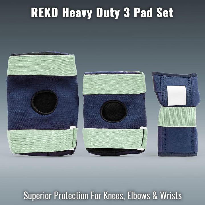 Rekd Heavy Duty Triple Pad Set Skateboard-Schutzset, Unisex, Erwachsene S Mehrfarbig (Blue/Mint), S