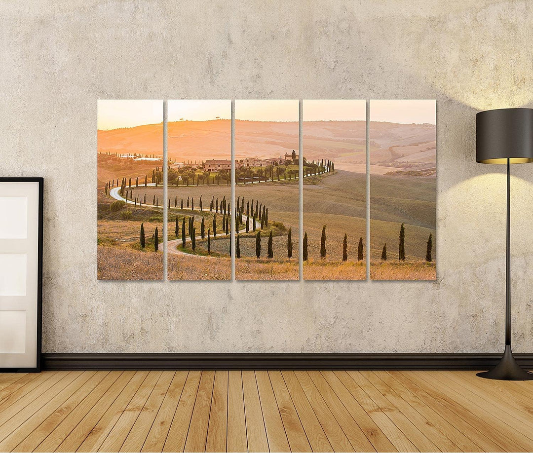 islandburner Bild auf Leinwand Toskana In Der Sommersonne Bilder Wandbilder Poster Leinwand 160x80cm