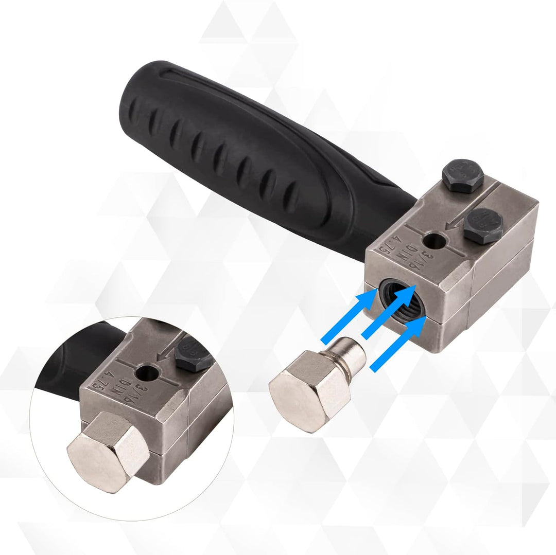 Amerbm Bördelgerät Bremsleitung | 4-TLG Universal Bremsleitungs Bördelgerät Satz | SEA 3/16" (4.75mm