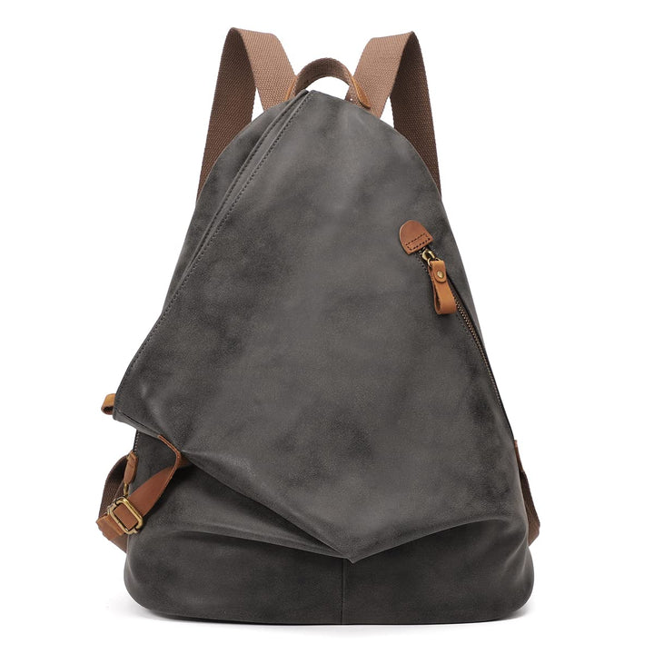 Retro Segeltuch Rucksack PU Vintage Rucksäcke PU Leder Daypack Reisetasche Schulterrucksack für Herr