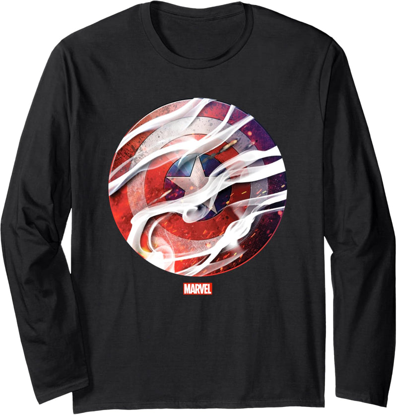 Marvel Captain America Smoke and Ember Shield Langarmshirt