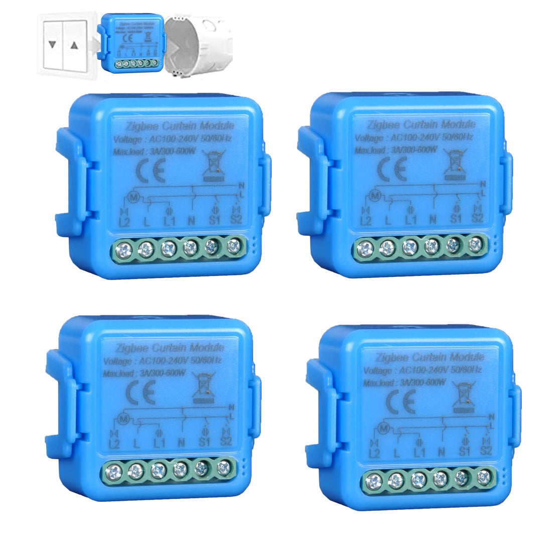 Zigbee Roller Shutter Switch, Tactile Switch 16A for Electric Roller Shutters, Voice Control with Al
