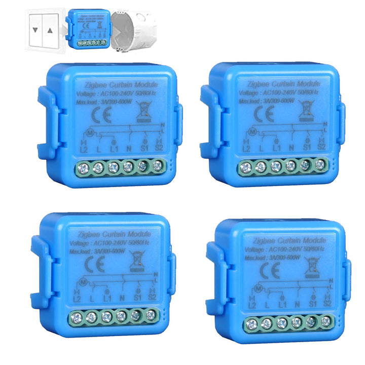 Zigbee Roller Shutter Switch, Tactile Switch 16A for Electric Roller Shutters, Voice Control with Al