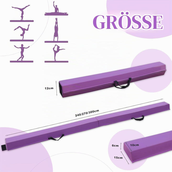 schwebebalken Kinder Schwebebalken klappbar Balken Gymnastik 240/270/300cm PU Leder schwebebalken fü
