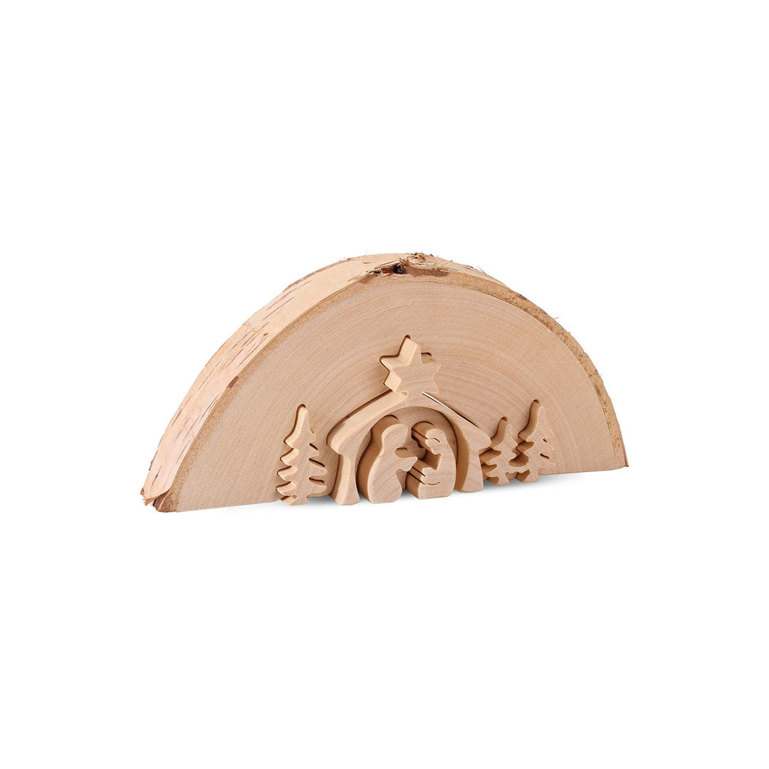 Thankgoods Holzkrippe 11,5 cm Motivbreite. Schönes Geschenk.