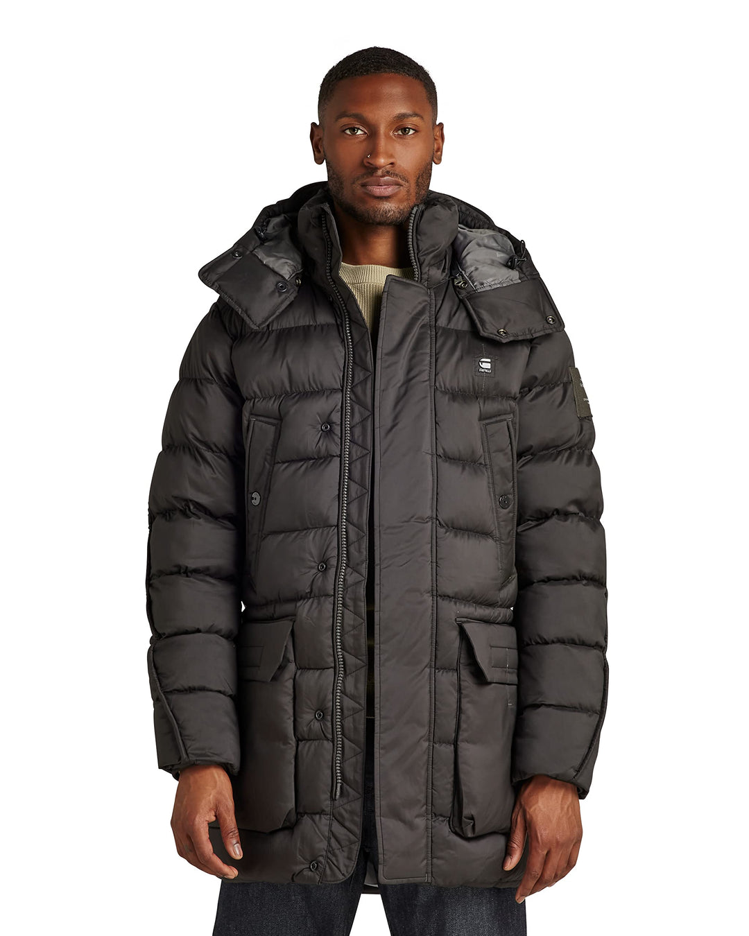 G-STAR Herren G-whistler Padded Hooded Parka Jackets XS Schwarz (dk black D20102-D199-6484), XS Schw