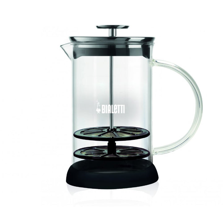 Bialetti Cappuccinatore, Perfect Cream, Mikrowellengeeignet, Spülmaschinenfest, 330 ml, Glas Schwar/