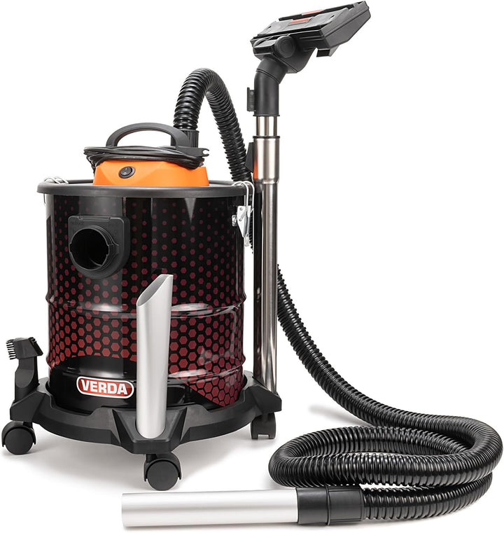 Aschesauger 20L Kaminsauger 1650 Watt DUAL Filter System mit 4 Rollen