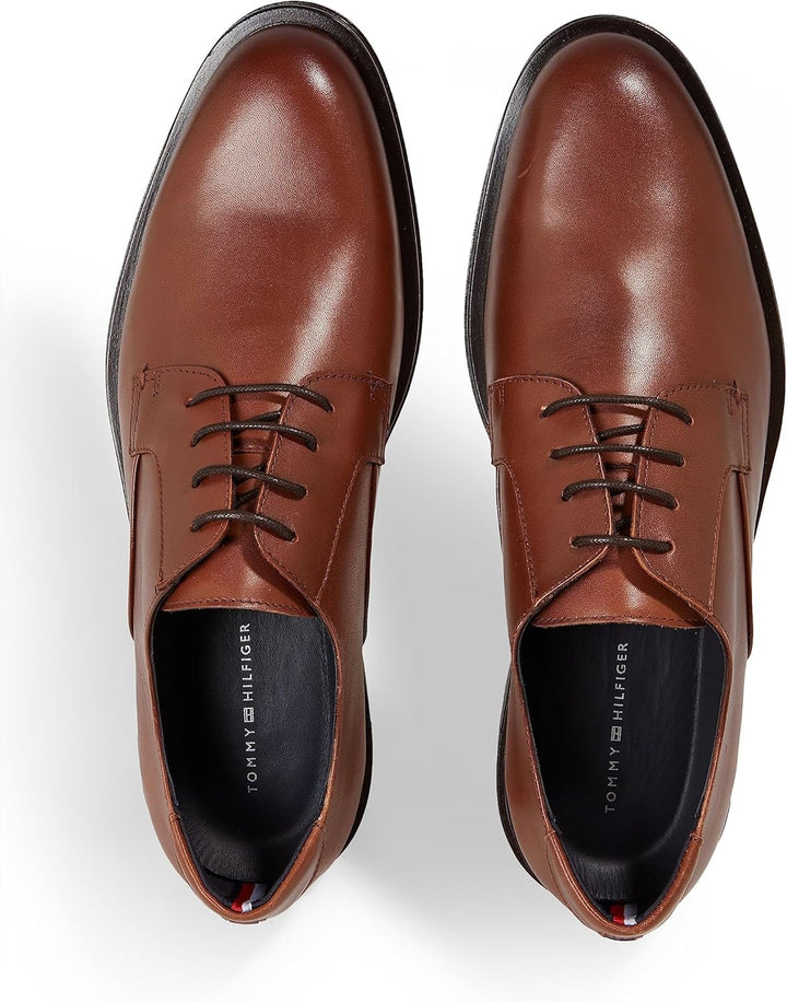 Tommy Hilfiger Herren Derby Schuh Core aus Leder 42 EU Brown Winter Cognac, 42 EU Brown Winter Cogna