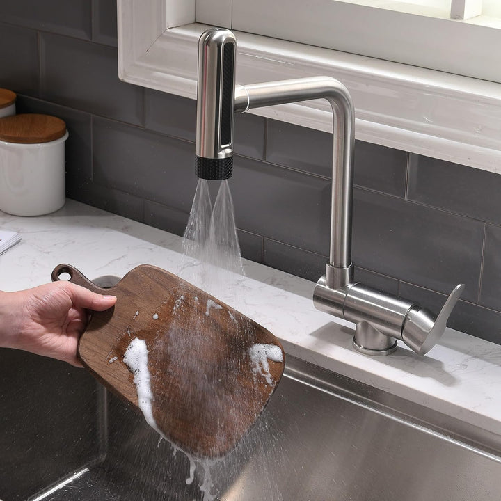 Vorfenster Küchenarmatur Klappbar,4 Wassersprühmodi, Hochdruck Wasserhahn Küche Vorfenster, Vorfenst