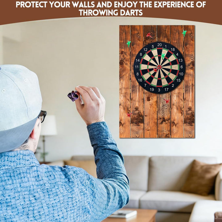 RANJIMA Holzmaserung Dartscheibe Wandschutz, Filz Dartboard-Wandschutz für Dartscheiben Selbstkleben