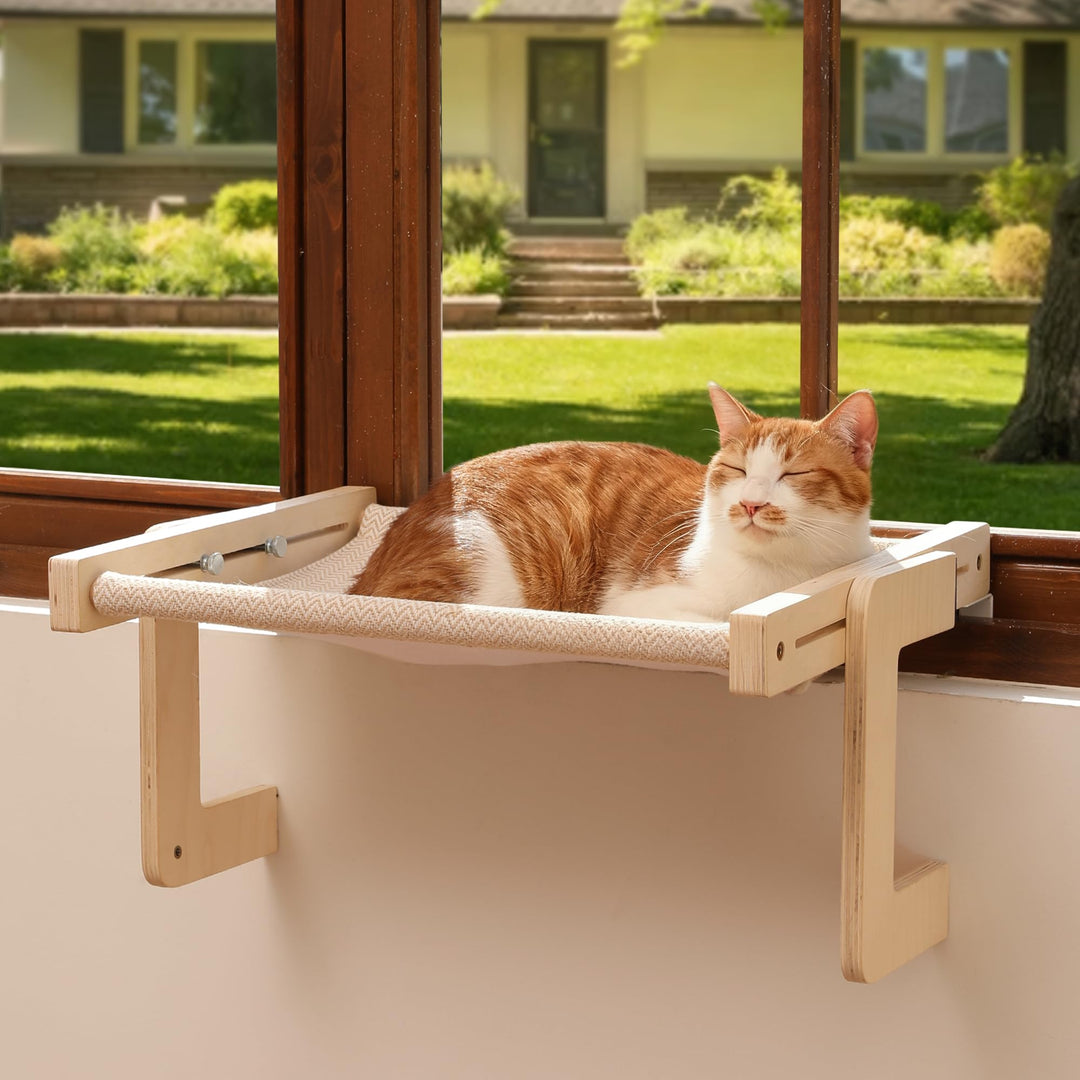 FUKUMARU Katzenhängematte, Fensterbank- und Bodenablage, Fensterbett für grosse Katzen, verstärkte H