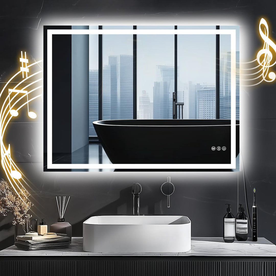 Youyijia Spiegel Mit Beleuchtung,80x60 cm Badspiegel Mit Beleuchtung Mit Touch-Schalter Beschlagfrei