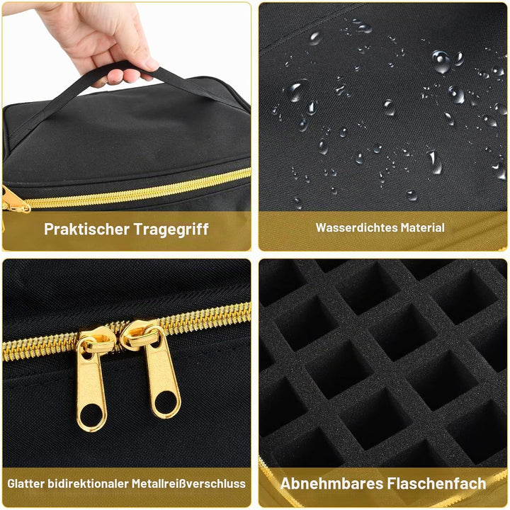 Doppelschicht Nagellack Tasche, Aufbewahrung Tasche, Wasserdicht Nagellack Organizer, Nylon Kosmetik
