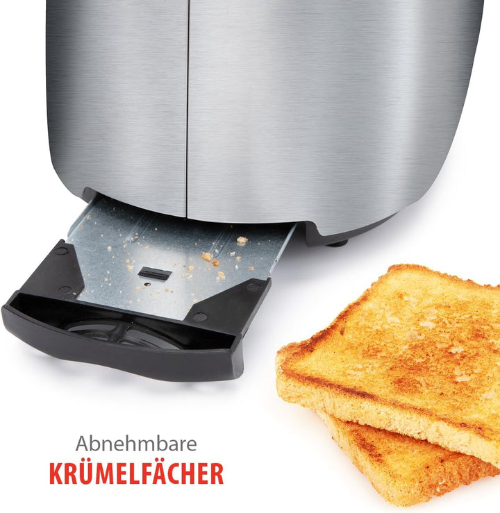 alpina Toaster 2 Scheiben - Toaster mit Brötchenaufsatz - 7 Stufen Küchengeräte - Toaster Sandwichto