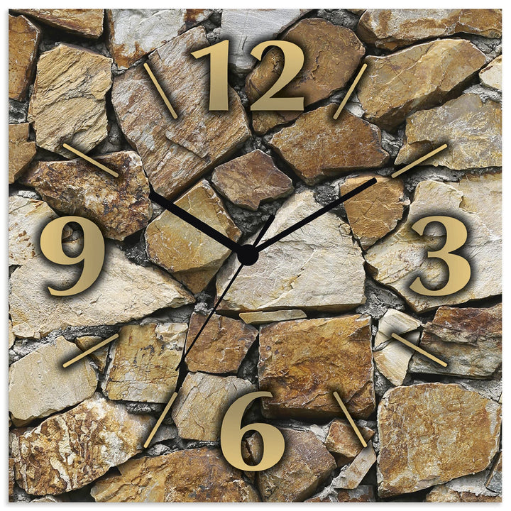 ARTLAND Wanddeko Wanduhr ohne Tickgeräusche Alu Quarzuhr 30x30 cm Quadratisch Lautlos analoge Quarzu