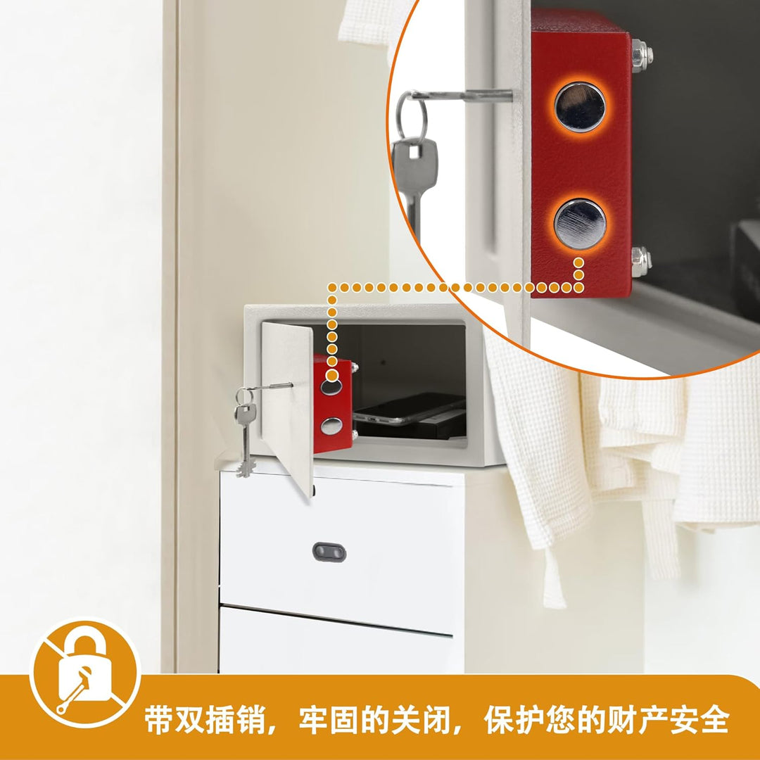 Tresor Möbeltresor Safe Geldschrank mit Doppelbartschloss, Wandsafe Boden-Wandtresor aus Stahl inkl.
