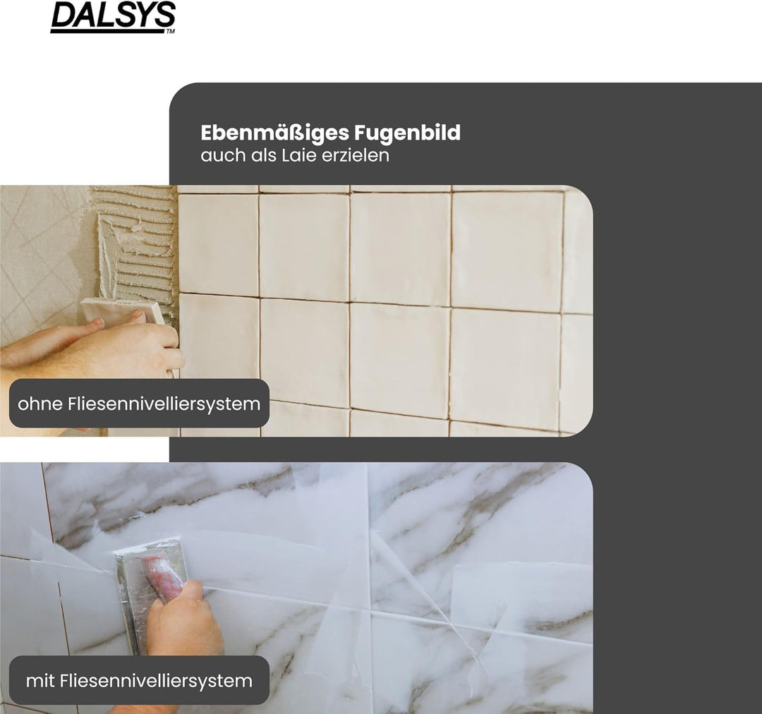Dalsys Fliesen Nivelliersystem 100 Hauben, Verlegehilfe Set, Fliesenleger Werkzeug 100 Hauben Hauben