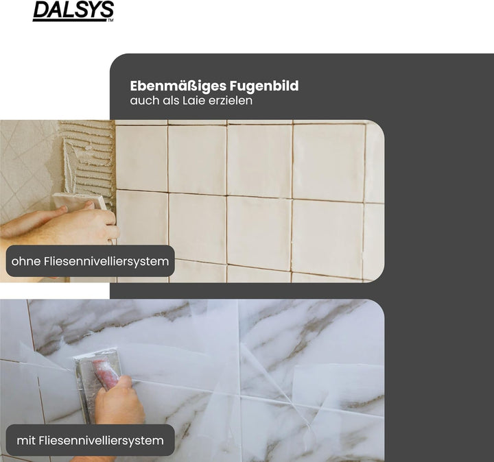 Dalsys Fliesen Nivelliersystem 100 Hauben, Verlegehilfe Set, Fliesenleger Werkzeug 100 Hauben Hauben