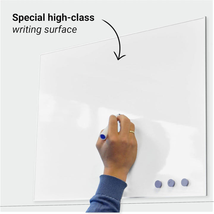 DESQ Whiteboard Ultradünnen Aluminium Rahmen - 45 x 60 cm, Magnethaftend, Frei schwebender 3D-Look 4