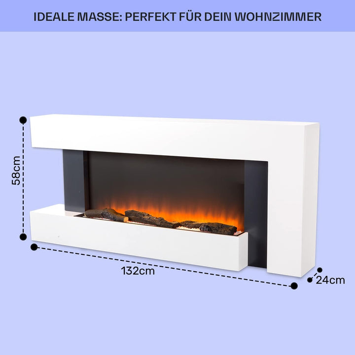 Klarstein Elektrokamin, Elektro Heizungen für Wohnzimmer & Innenräume, Elektrischer Kamin mit LED Fl