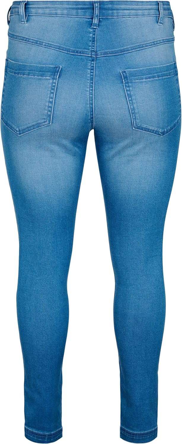 Zizzi Damen Grosse Grössen Amy Jeans Hohe Taille Slim Gr 56W / 32L Light Blue, 56W / 32L Light Blue