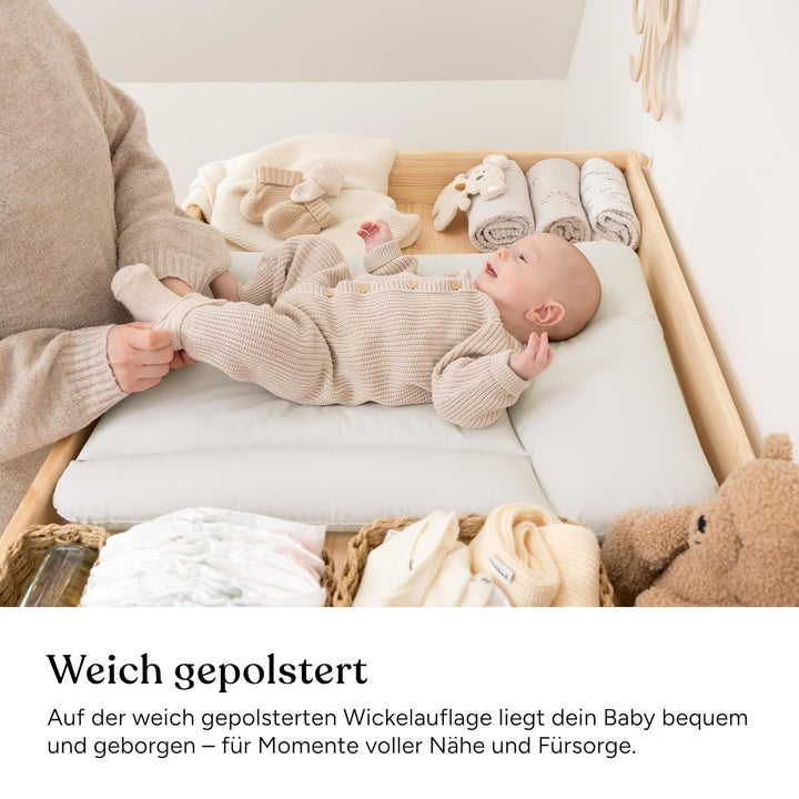 Ehrenkind® Abwaschbare Wickelauflage - Hygienisch, Sicher und Vielseitig in Hellblau | Wickelauflage