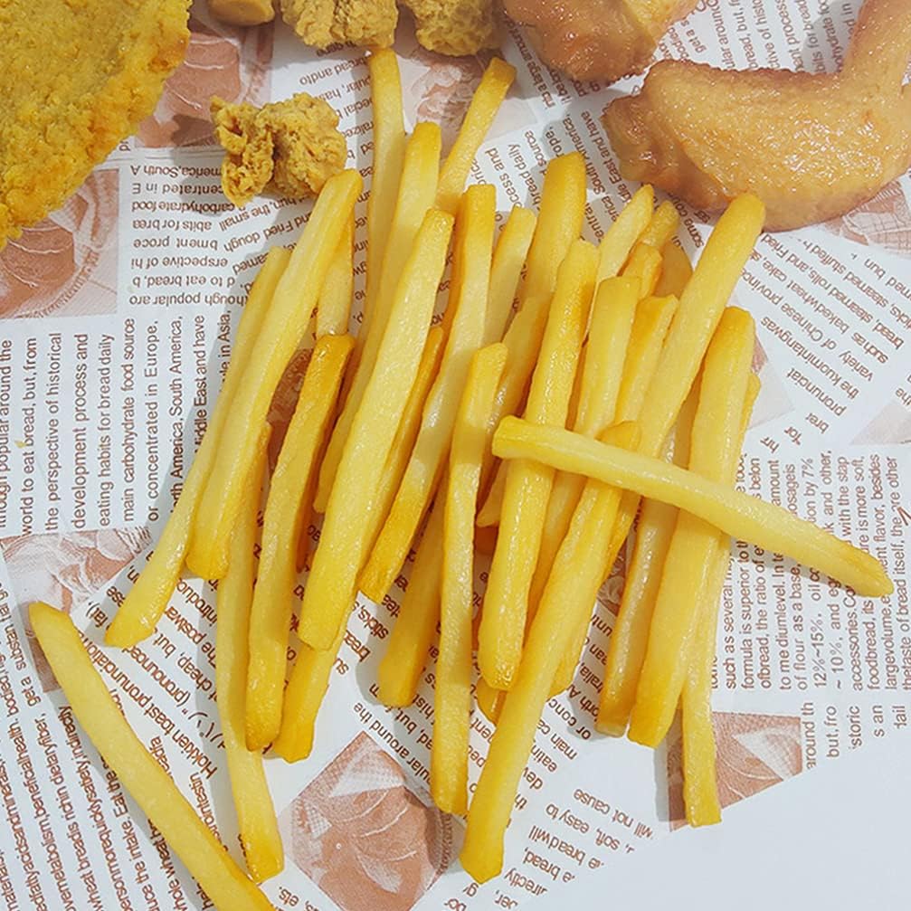 NUOBESTY 30 Stücke Gefälschte Pommes Frites Gefälschte Fast Food Simulation Künstliche Lebensmittel