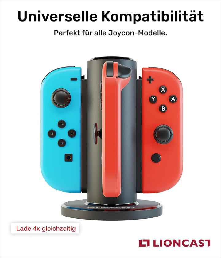 Lioncast® Joy Con Quad-Charger für Nintendo Switch [mit LED Ladeanzeige] - Nintendo Switch Controlle