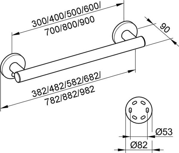 Keuco 34901010600 Plan Care Haltegriff