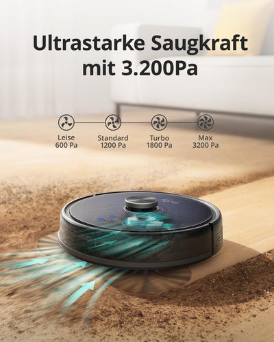 eufy by Anker RoboVac L35 Gen 2023 Saug- & Wischroboter (3200Pa Saugkraft, 145min Akkulaufzeit, 330m