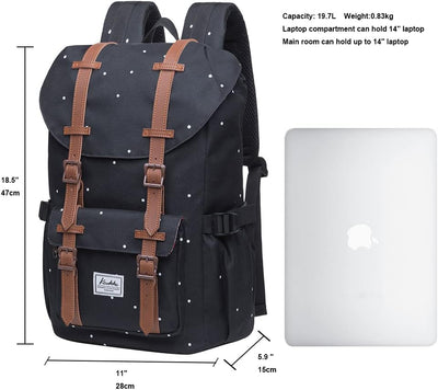 KAUKKO Laptop-Rucksack Funktionale Outdoor Tasche für Reisen & Camping Studentenrucksack für Student