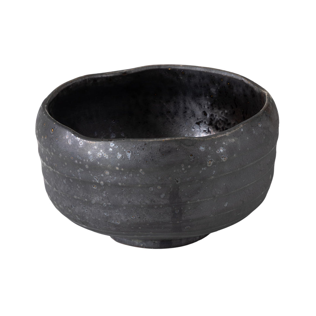 Asayu Japan Kurogane Matcha-Schale - Handgefertigte Gifu-Keramik Chawan Ø 12,1cm × H 7,7cm, 395g - S