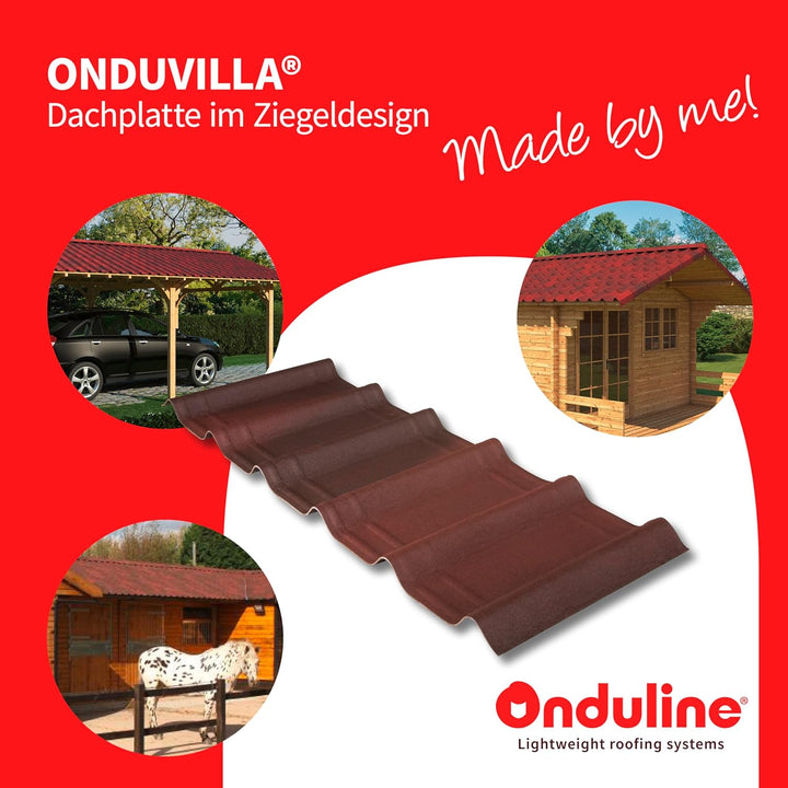 ONDUVILLA Dachplatten Bitumenwellplatten Dachsystem zum Verlegen-Dachmaterial wetterfest&langlebig–F