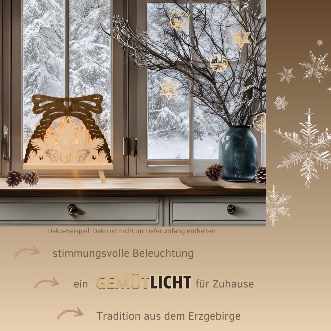 weigla - Standleuchte Kerze - Dekoleuchte - Erzgebirge original - E14-7 Watt - Weihnachtsdekoration