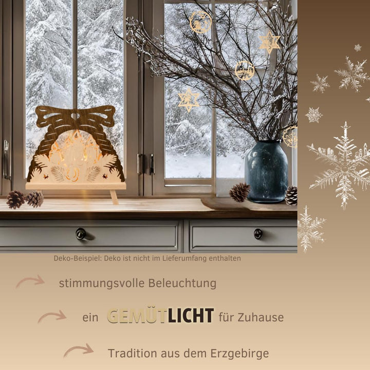 weigla - Standleuchte Kerze - Dekoleuchte - Erzgebirge original - E14-7 Watt - Weihnachtsdekoration