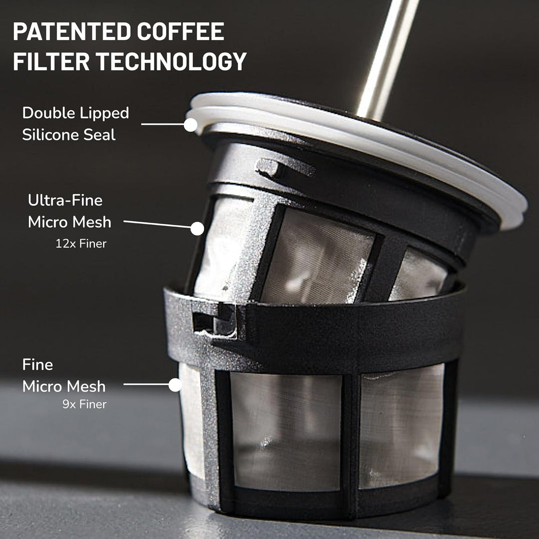 ESPRO Reise French Press Ultralight, Mini Coffee Maker mit Thermo-Funktion, 475ml, edelstahl Edelsta
